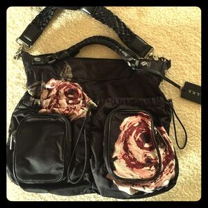 L.A.M.B. Nylon Crossbody Bag with Floral Detail
